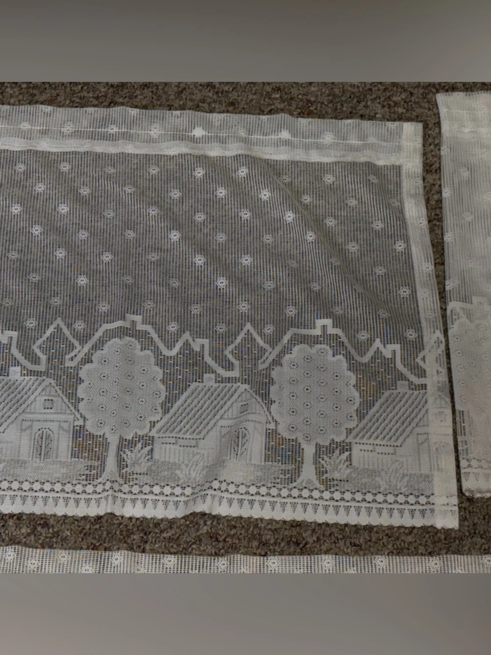 Set of 5 White Lace valences Panel Curtains Set Vintage cottagecore 34